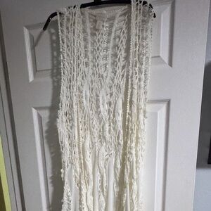 J. Jill White Crochet vest
